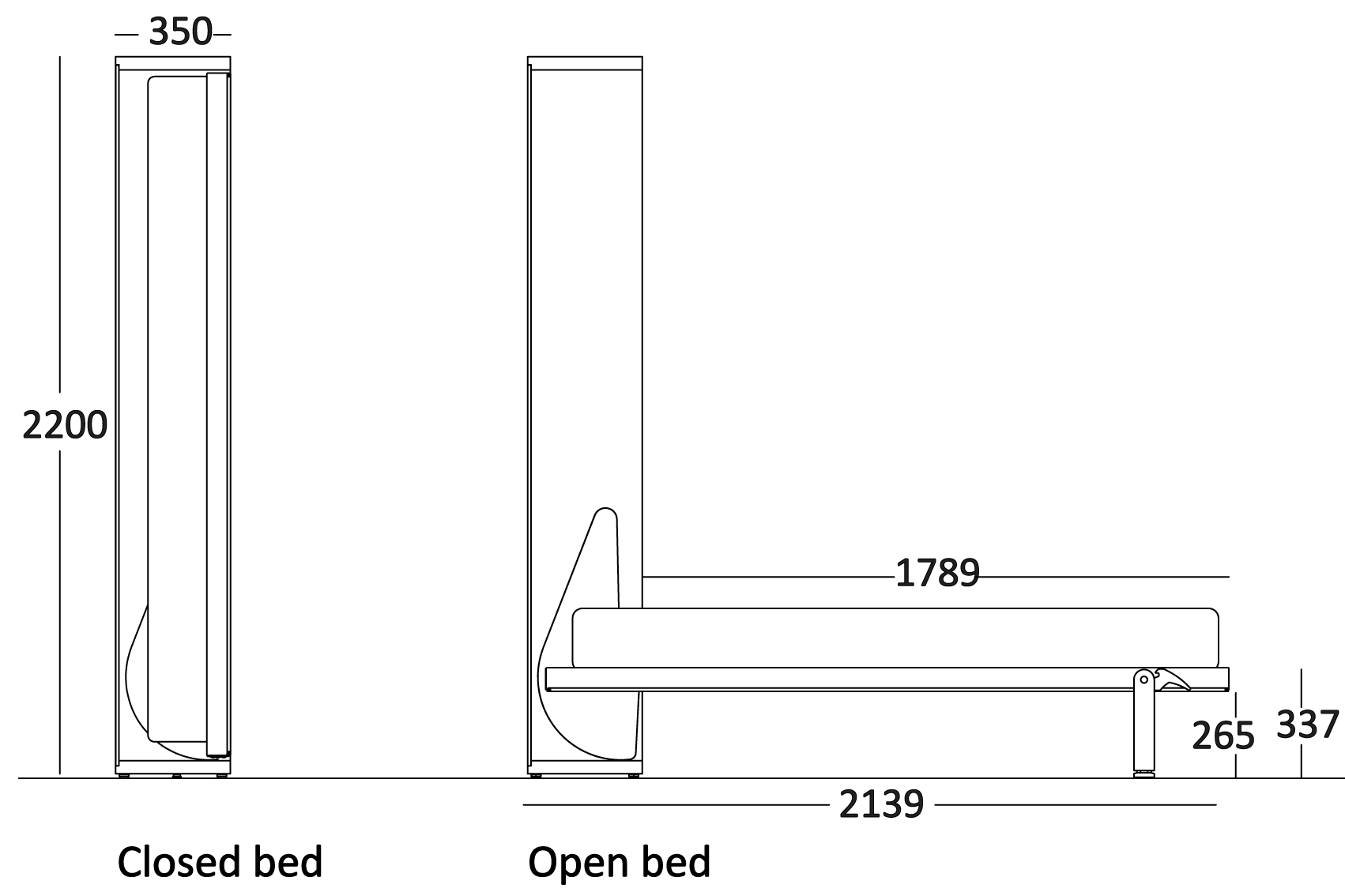Opklapbed Bed Hbits  Penelope 2